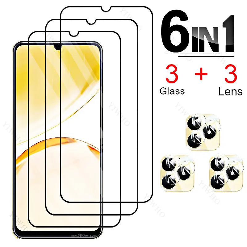 6in1 Protective Glass on For Realme Narzo N53 N55 50a Pro 50i Prime N 53 55 50 A I Screen Protector Tempered Glass 30 5G A 30a