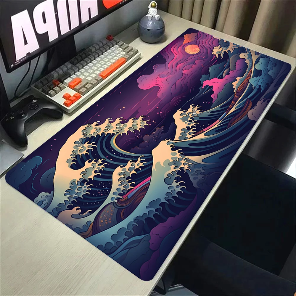 XXL Mousepad Japanese Art Great Wave Deskmat Rubber size Mouse Pad Anime Mats Non-slip Gamer Table Mat Office Computer Carpets