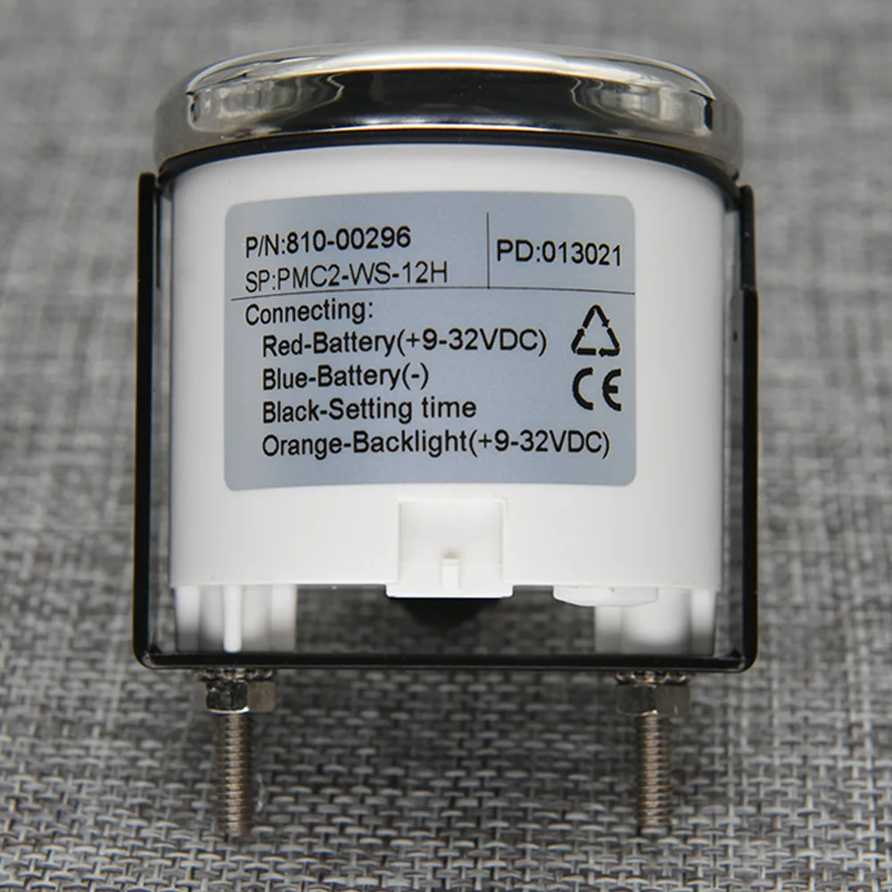 Indicatore dell'orologio puntatore da 52mm 12 ore con retroilluminazione rossa 12 ore contaore orologio per 12V 24V indicatori per auto orologio per camion Yacht da barca