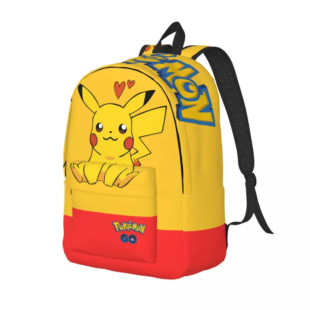 Na prezenty Pokemon Cute Yellow Cat Naklejka Duża pojemność Torba do przechowywania Kieszeń Monster Pikachu Kawaii Dla Mężczyzn Kid Knapsack Camping