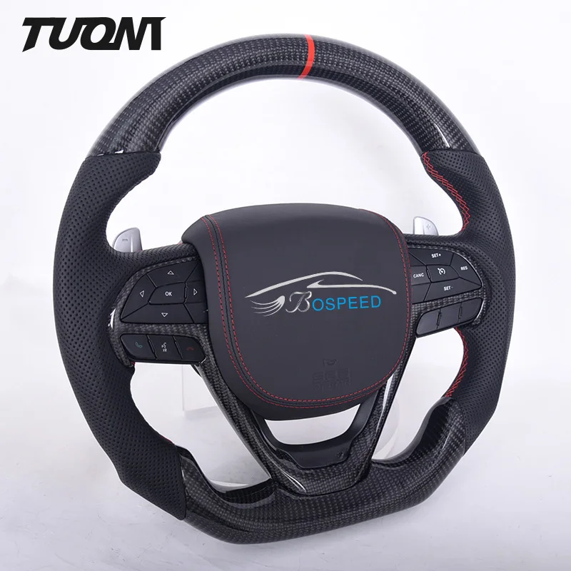 

Suede Leather Carbon Fiber Led Steering Wheel For Jeep Wrangler JK Grand Cherokee SRT Sports Racing Cars Forged Heated Paddles