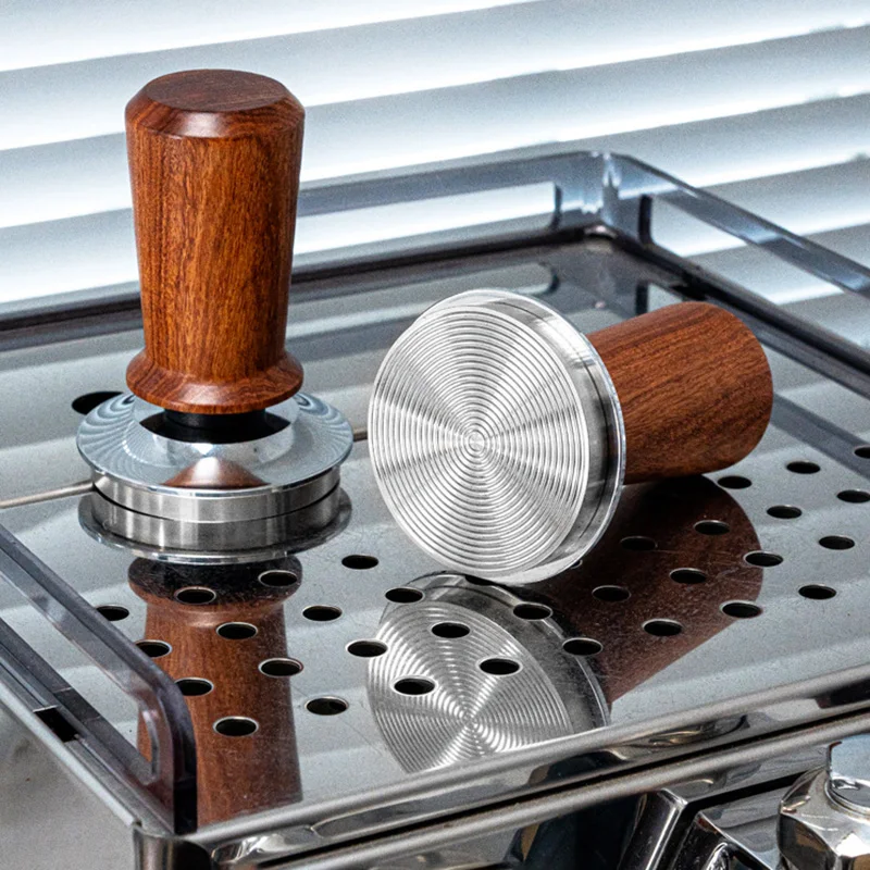 Red Sour Branch Powder Press Hammer Threaded Bottom Solid Wood Elastic Powder Press 51mm Coffee Powder Press