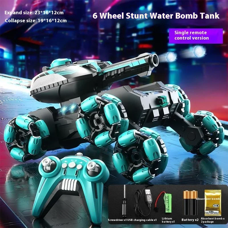 Brinquedo infantil gesto detecção deformação fora de estrada carro brinquedo seis rodas dublê tanque de controle remoto pode lançar veículo de água