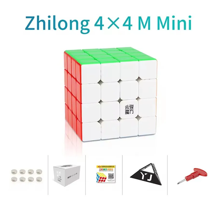 Yongjun YJ Zhilong Mini 4x4x4 Magnetic Professional Magic Cubes Puzzle Toys Stickerless Rotating Toy Gifts