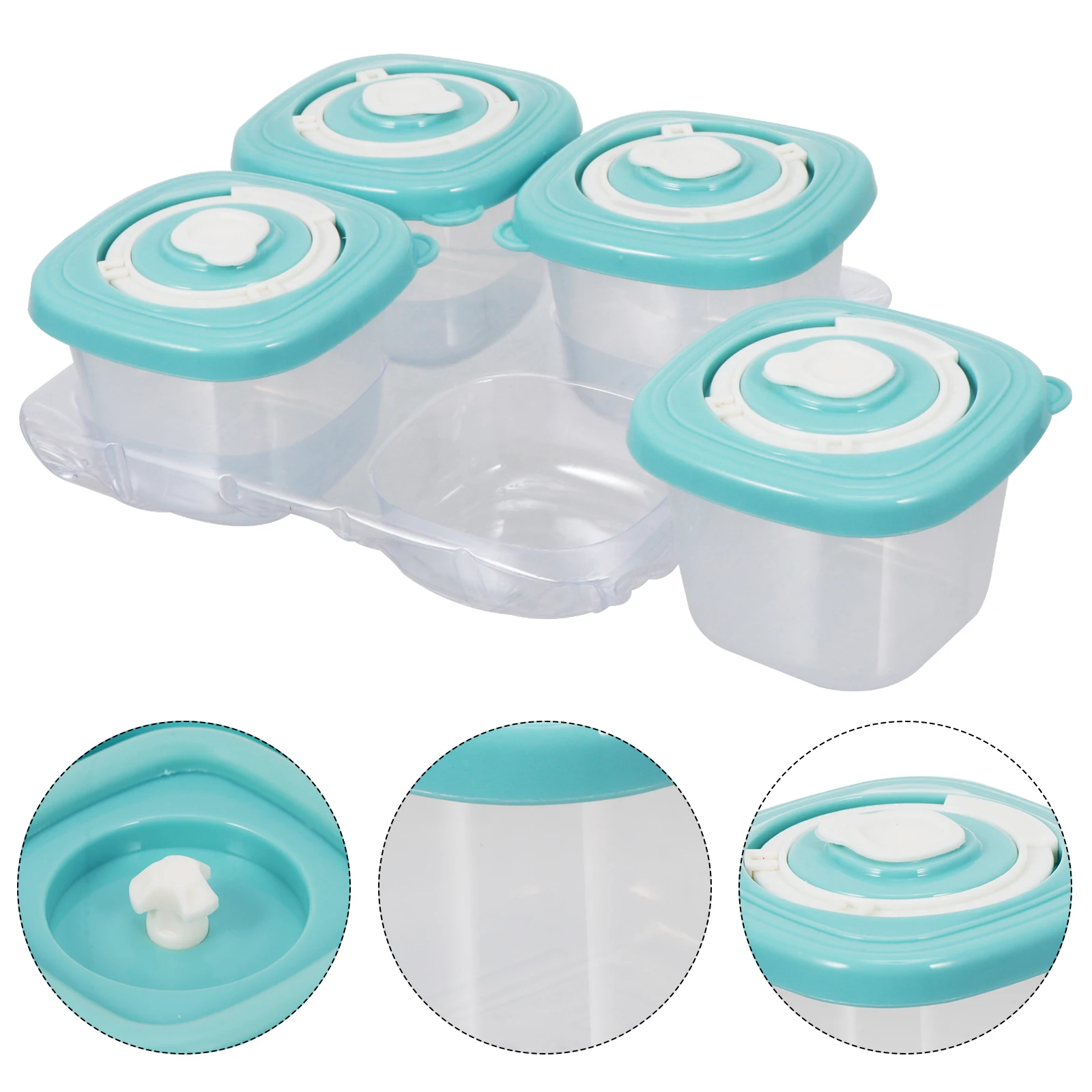 

4Pcs Baby Blocks Food Container Durable PP Tpe Silicone Material Leak Proof Snack Milk Powder Organizer for Outdoor Use