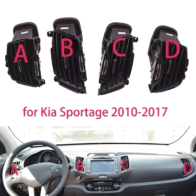 Front Dashboard Center AC Air Conditioning Outlet Vent Trim for Kia Sportage R 2010-2017 Interior Replacement Accessory