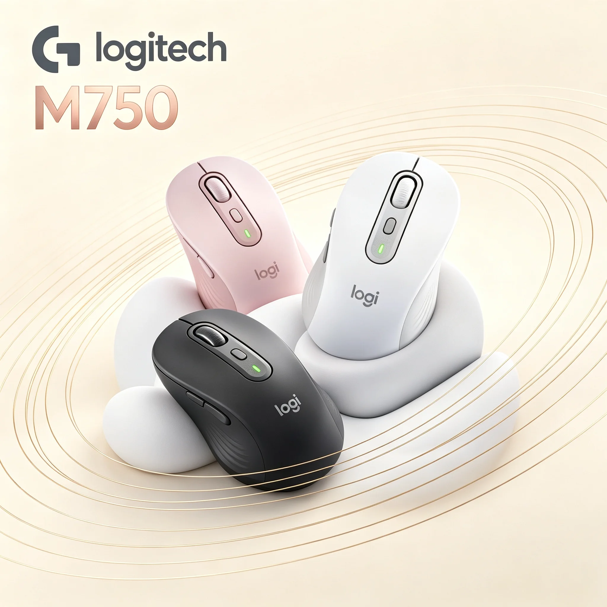 Comfort‑Focused Logitech Signature Plus M750 Mouse,Wireless Bluetooth Logi‑Bolt,6‑Key Design Quiet Clicks For Chromebook Desktop