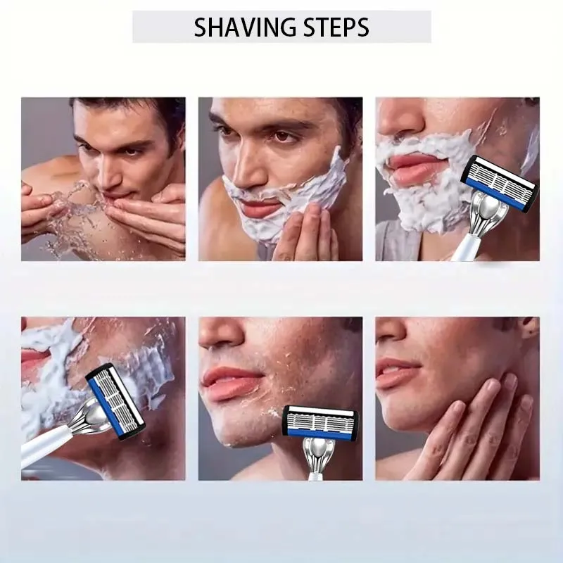 Высококачественная мужская бритва с 36 острыми лезвиями и 2 противоскользящими ручками, экономичный и практичный набор для мужчин.
