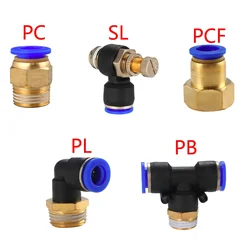 Pneumatic PC/PCF/PL/PLF Pneumatic connector 4mm-12mm fitting thread 1/8