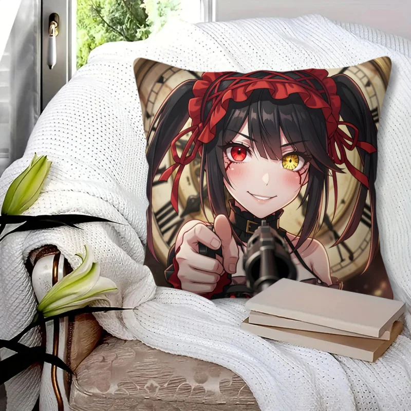 Kurumi Tokisaki Date A Live Anime Print Home Textile Throw Pillow 45×45cm Includes Pillow Core for anime teens sofa couch decor
