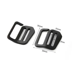 Aluminum Alloy Metal G Buckles 9 Hook Strap Release Buttons Adjusters Bag Belt Backpack Pet DIY，Inner Diameter 25MM 1