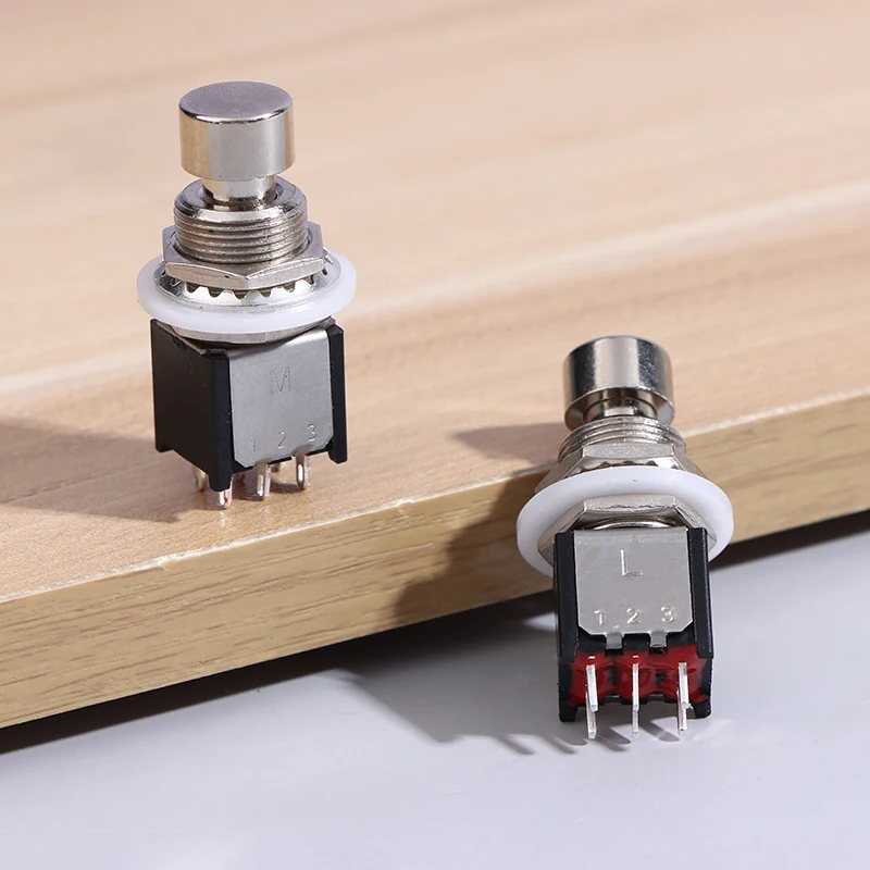 DPDT Latching Momentary ON/ON Foot Switch 6Pin Emergency Stop Push Button Guitar Effects Pedal Stomp Box for Audio Equipment