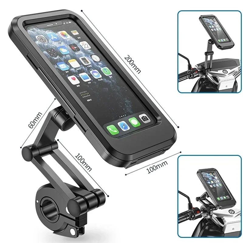 

Adjustable Retractable Bike Phone Holder 360° Rotating Waterproof Anti-Shock Bike Motorcycle Handlebar Phone Mount Touchscreen