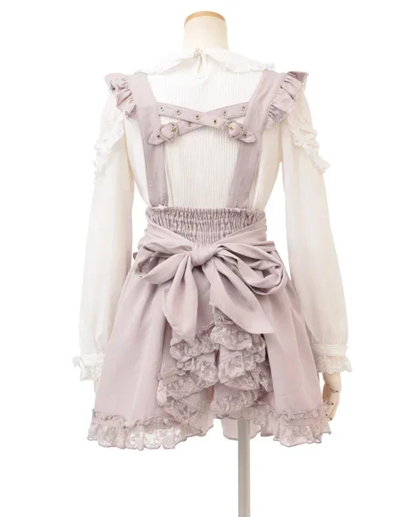 Imagem -06 - Conjunto de Camisa de Manga Comprida e Suspensor Liz Série Mina Arco Lolita Feminino Vestido Estilo Japonês Produção em Massa Peças