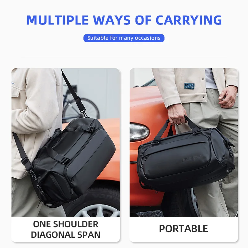 Fenruien-Bolso de viaje multifunción de gran capacidad para hombre, bolsa de equipaje de negocios, portátil, impermeable, de viaje, 35L