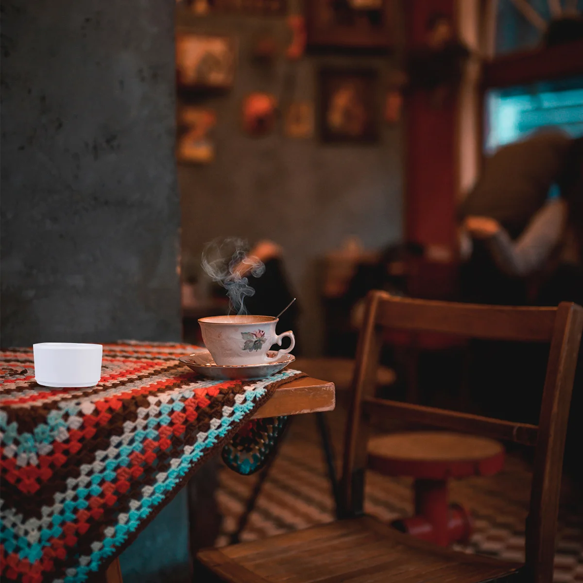 

Round Smoking Ashtray White Melamine Household Outdoor Garden Bar Decor Functional Imitation Porcelain Cigarette Tray