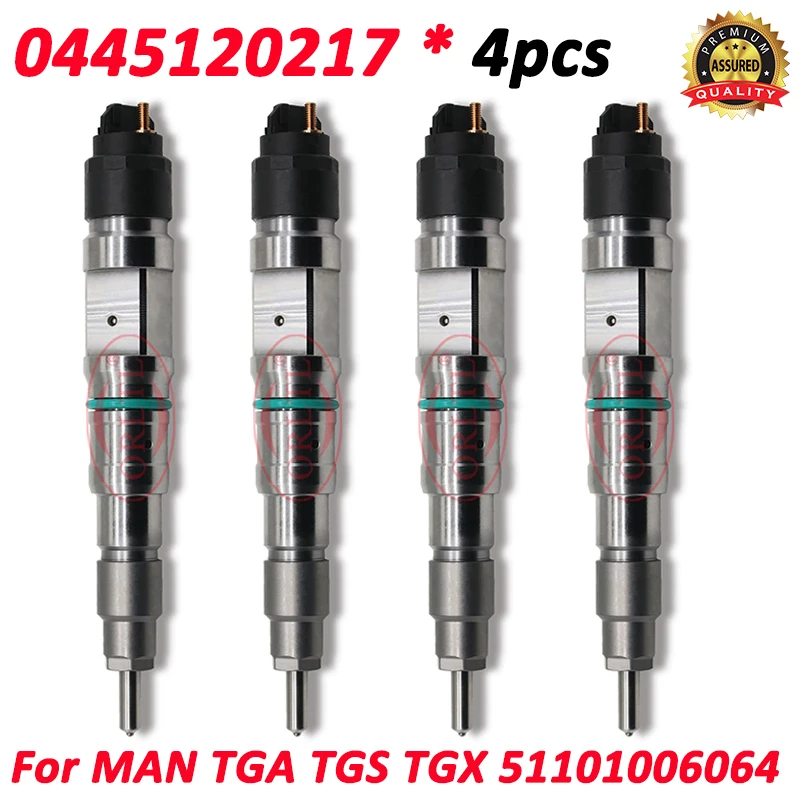 

4pcs 0445120217 Diesel Fuel Injector 0 445 120 217 New Nozzle 0986435526 For Man TGA TGS TGX 51101006126 51101006064 51101009126