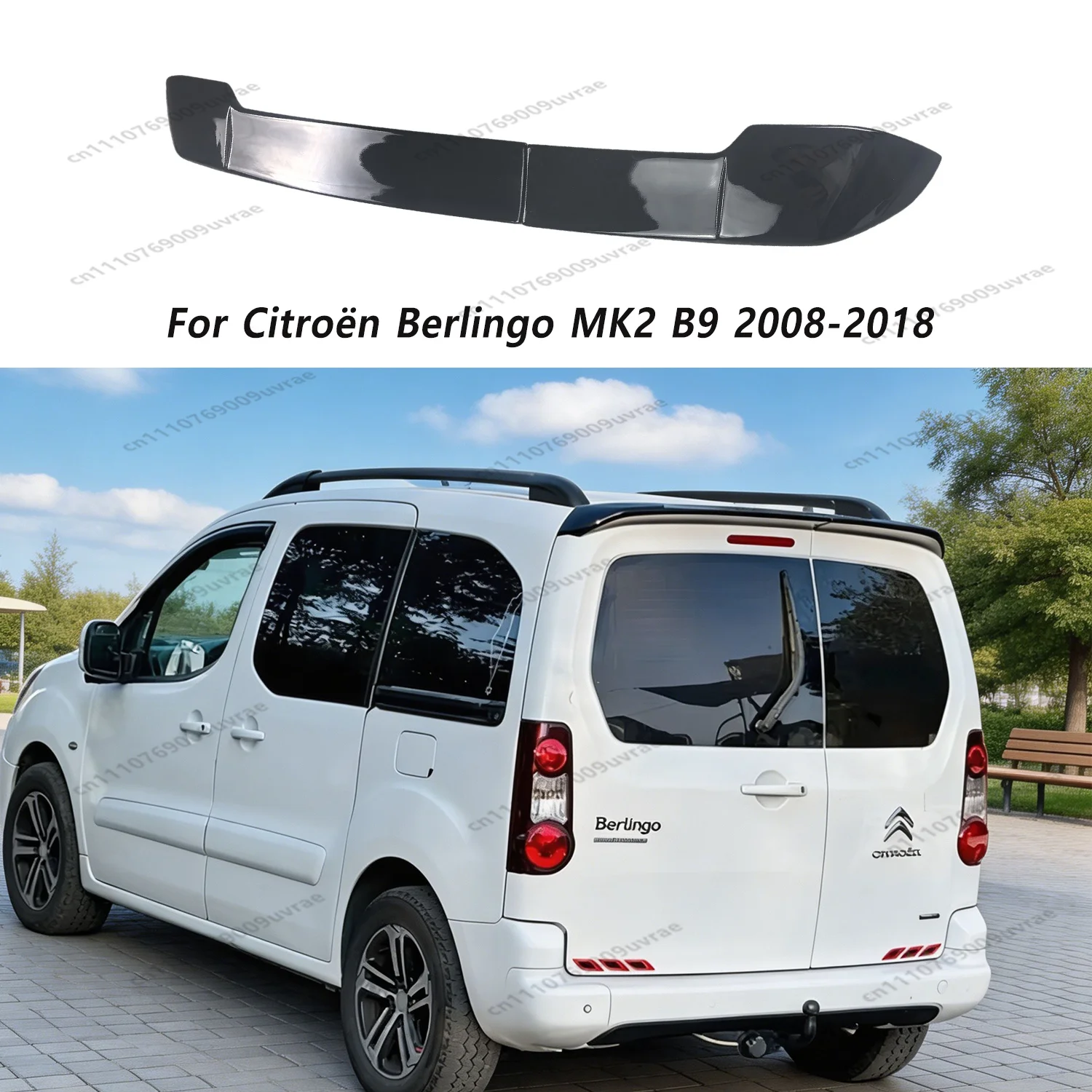 Глянцевые черные накладки на задний спойлер из ABS-пластика для Citroen Berlingo и Peugeot Partner MK2 B9 2008-2018, модели с двойными дверями, тюнинг