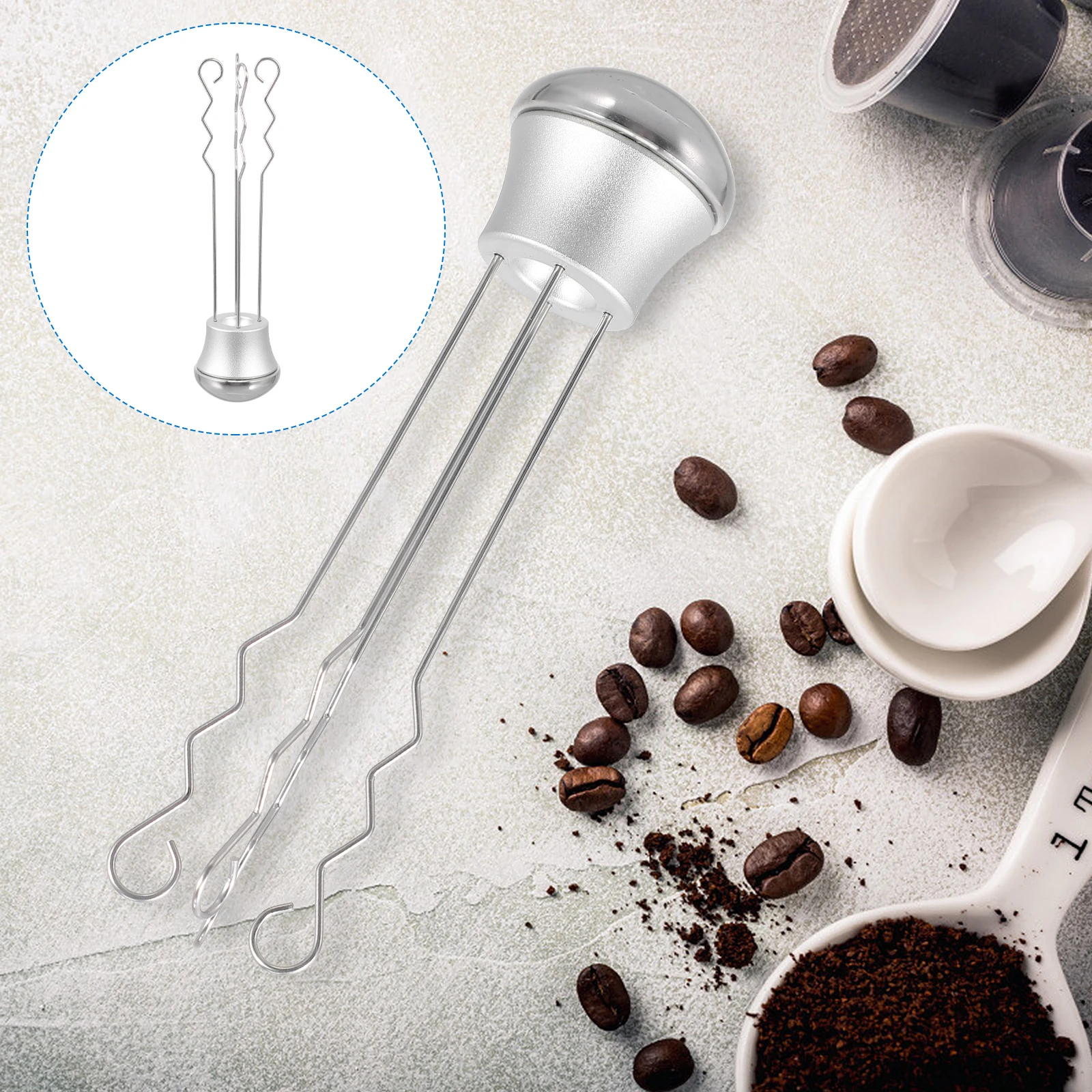 

Stainless Steel Coffee Powder Stirrer Distributor Whisk H Tool Rust Proof Long Life Wide Uses Baking Gift