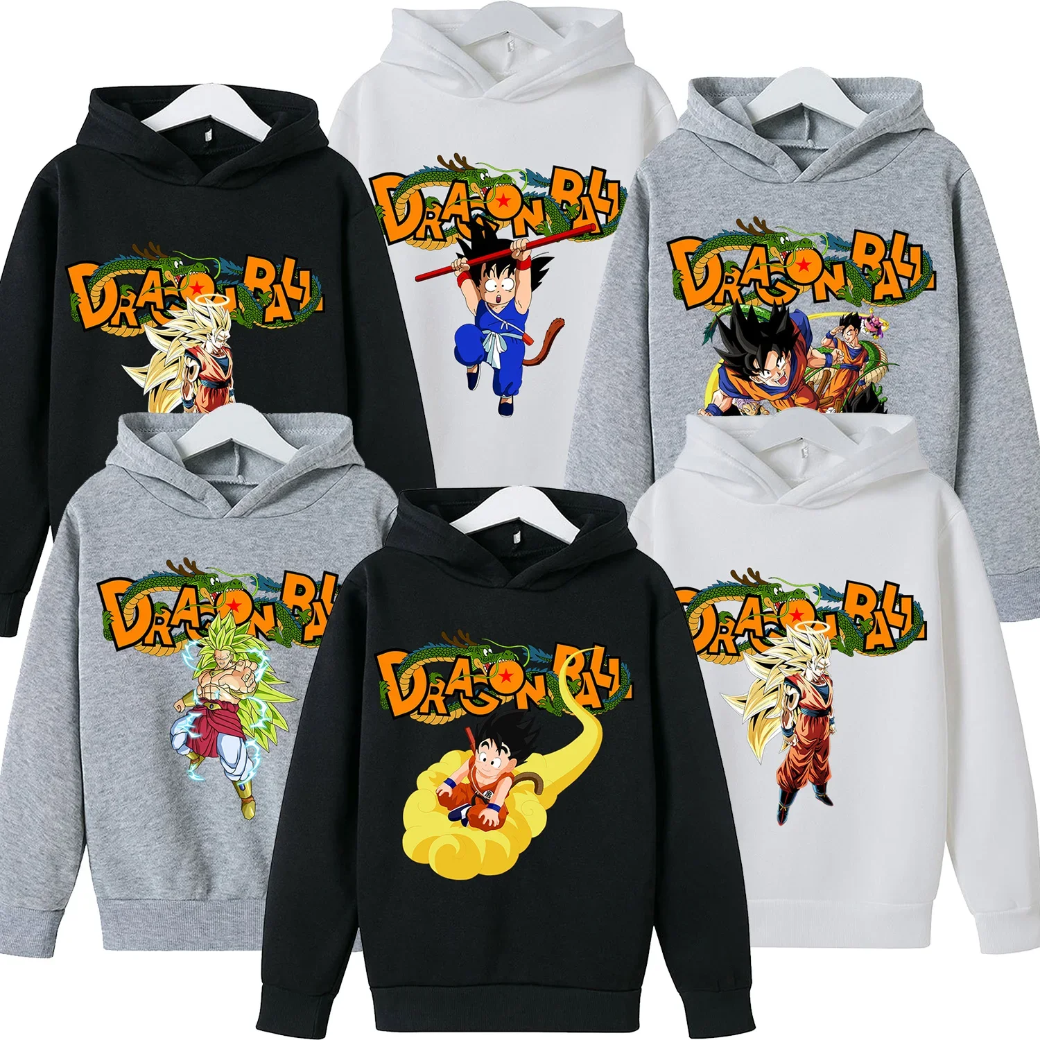 Nuevas sudaderas con capucha de Dragon Ball Z, sudadera de lana de Goku para niños Y2k, Sudadera con capucha de felpa a la moda, ropa con patrón de Anime, ropa para niños, regalo
