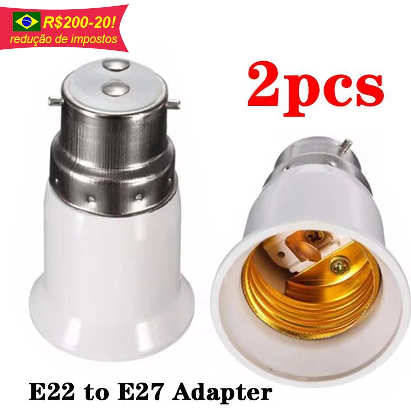 2PCS E22 To E27 Lamp Bulb Socket Base Holder Converter Fireproof Light Conversion Adapter Home Room Lighting Accessories