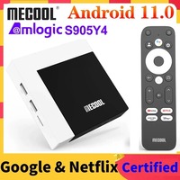 [Genuine] MECOOL KM7 Plus TV Box Android 11 Netflix 4k Google Certified 2GB DDR4 16GB ROM 100M LAN Internet S905Y4 AV1