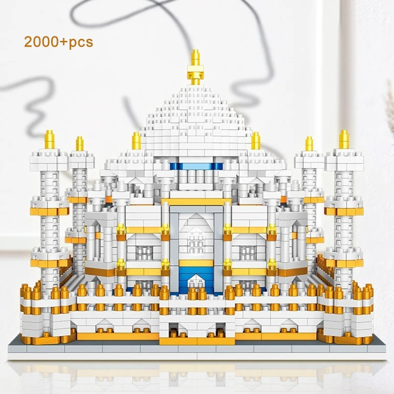 FUNXINEE 2000 Stücke Mini Taj Mahal Bausteine Modell Berühmte Architektur Kreative Sammlung Ornament Erwachsene Kind Festival Geschenk