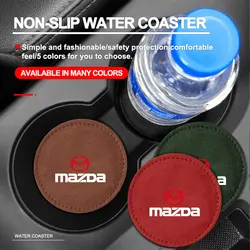 2Pc Car Coaster Non-slip Fur Suede Water Coaster Water Cup Holder Car Accessories For Mazda 2 3 5 7 Axela MS RX7 323 Demio CX-5