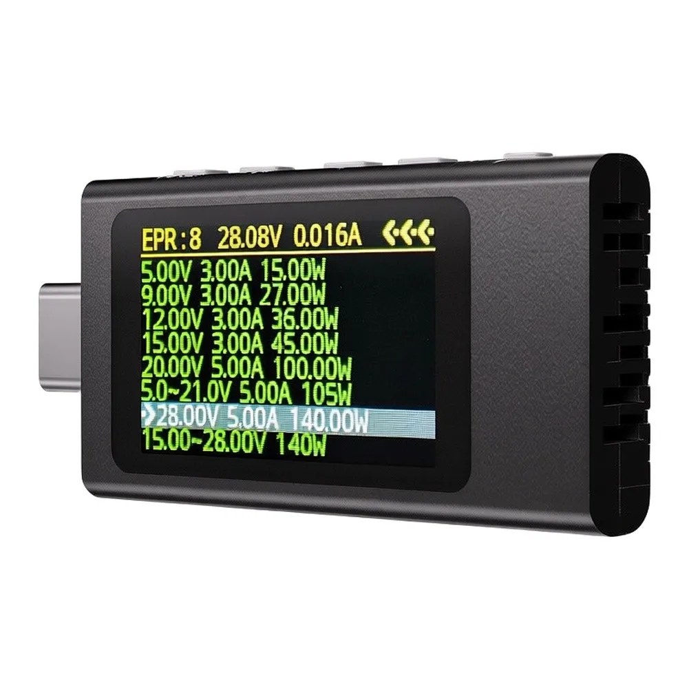1Pcs USB C Power Delivery Tester 3.3V-40V 280W Fast Charge Detector Digital Voltmeter Ammeter For QC3.0 for pd3.0 Phone Laptop