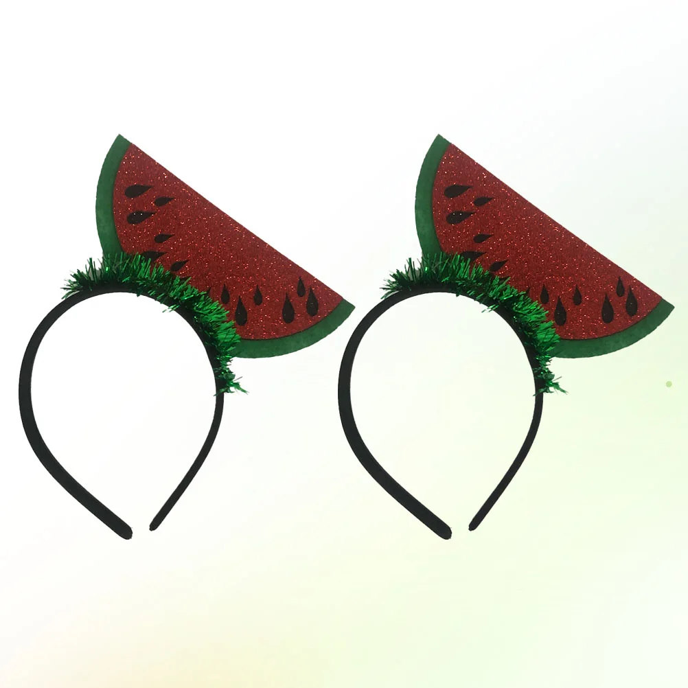 

2pcs Watermelon Design Headband Chic Hair Hoops Stylish Headdress Hair Accessories Party Favors Supplies for Decor Use