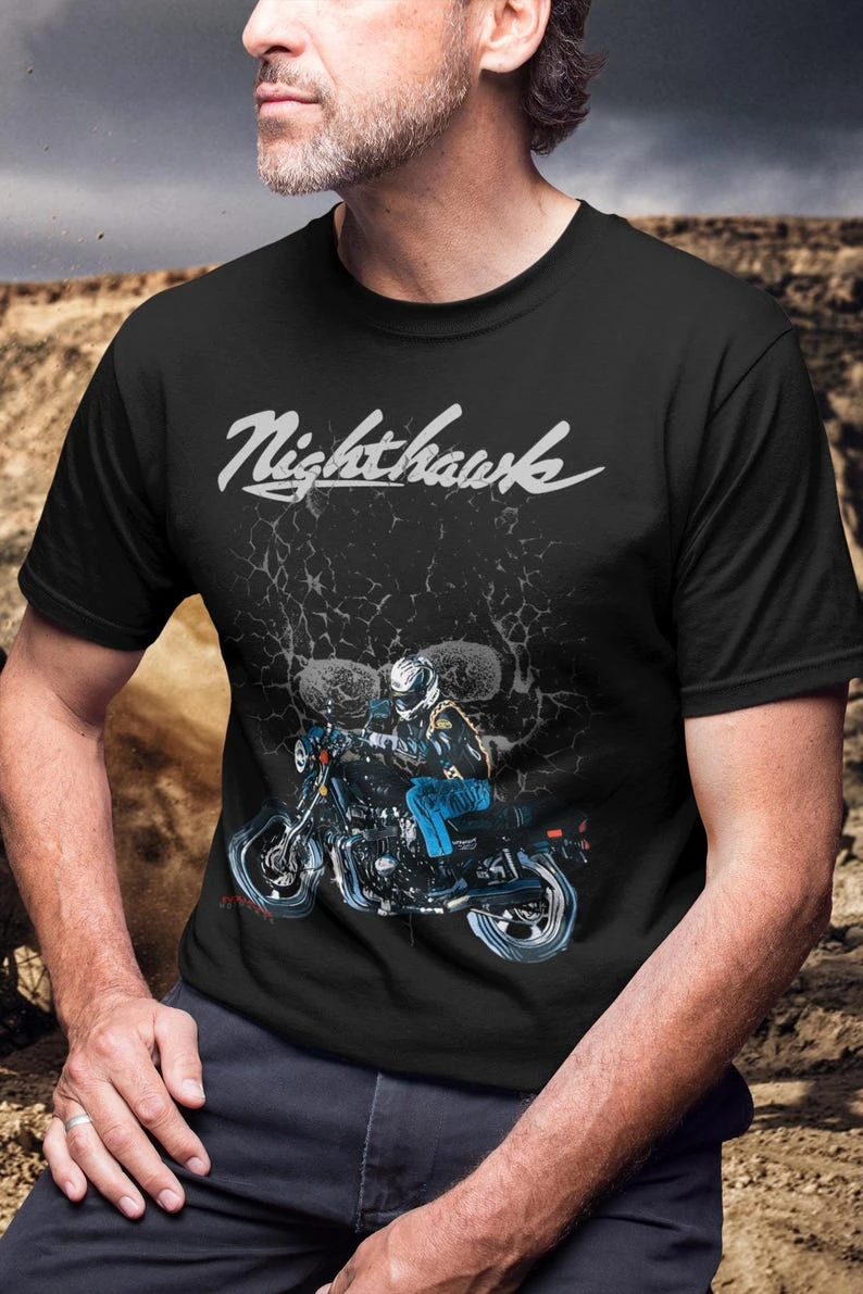 2026 Nighthawk T Shirt The Biker Skull Motorcycle Tee for Classic UJM Fans Rider Top Custom Bobber Gift Cotton T-shirt Unisex