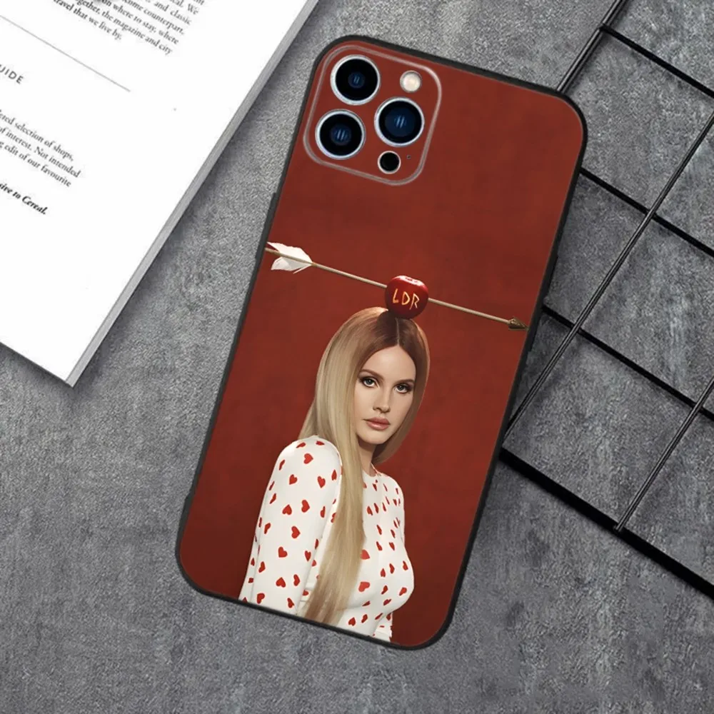 L-Lana Del Rey Singer Phone Case For Apple iPhone 15,14,13,12,11,XS,XR,X,8,7,Pro,Max,Plus,mini Silicone Black Cover