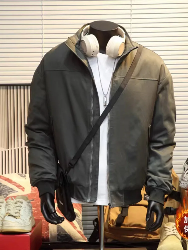 

Мужская хлопковая куртка с воротником-стойкой American Sle, повседневная рабочая одежда, пальто-пилот, высококачественная теплая верхняя одежда