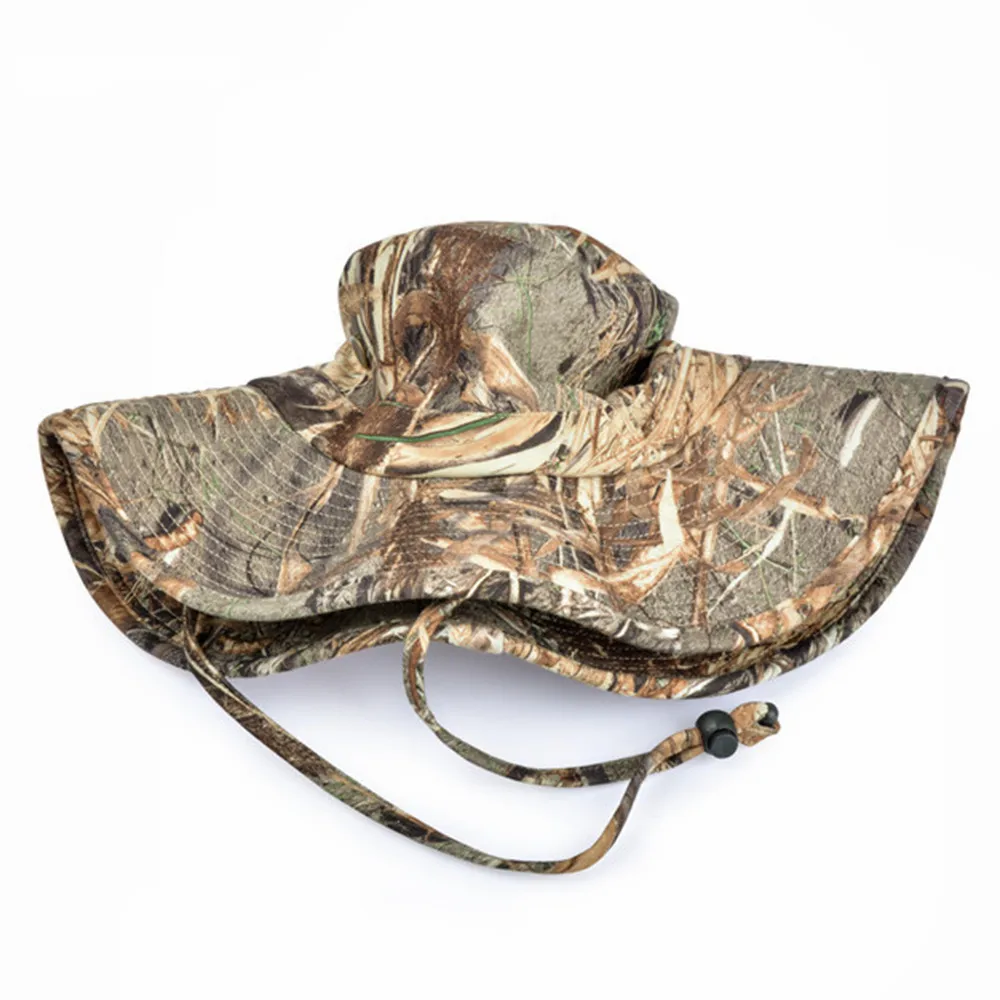 عالية الجودة الشمس حماية شجرة كامو الصيد الصيد بوني قبعات الرياضة في الهواء الطلق تسلق الطيور مشاهدة الغابة التصوير قبعة #3