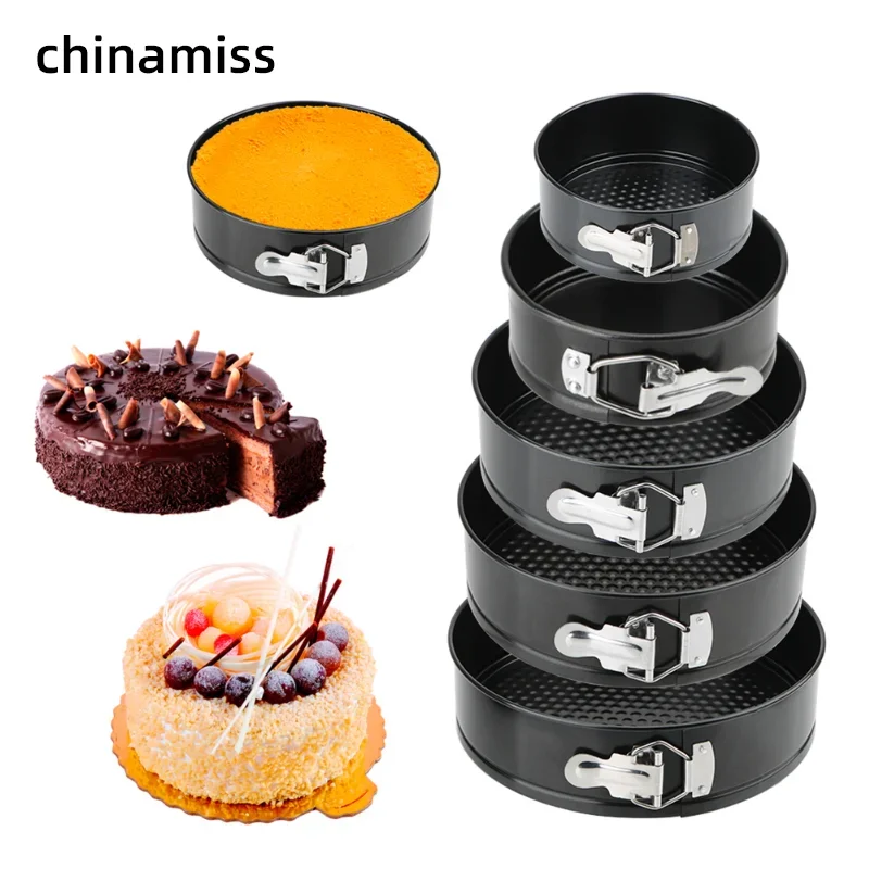 탈착식 바닥 논스틱 금속 베이크 몰드, 라운드 케이크 팬, 제빵기, 탄소강 케이크 몰드, 주방 액세서리