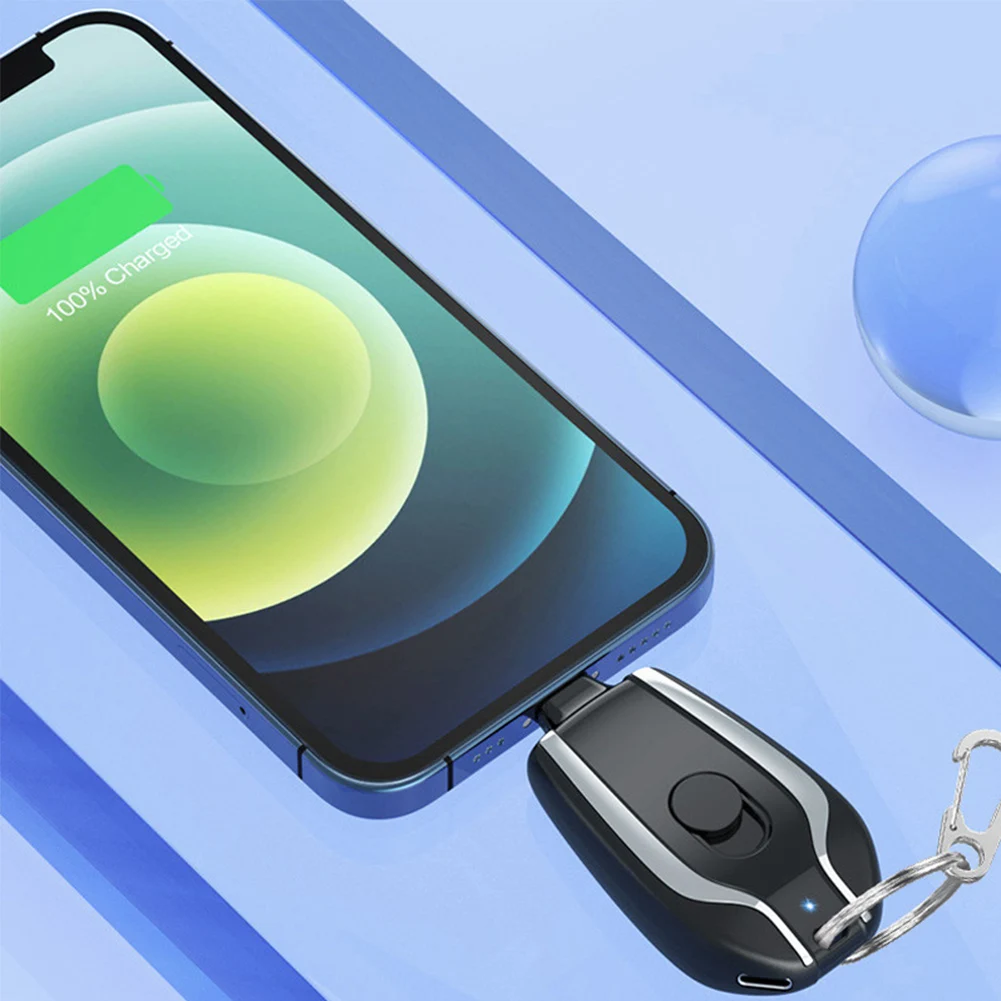 Llavero portátil de 1500mAh, Mini cargador de teléfono móvil, paquete de batería externa para iPhone, energía de emergencia