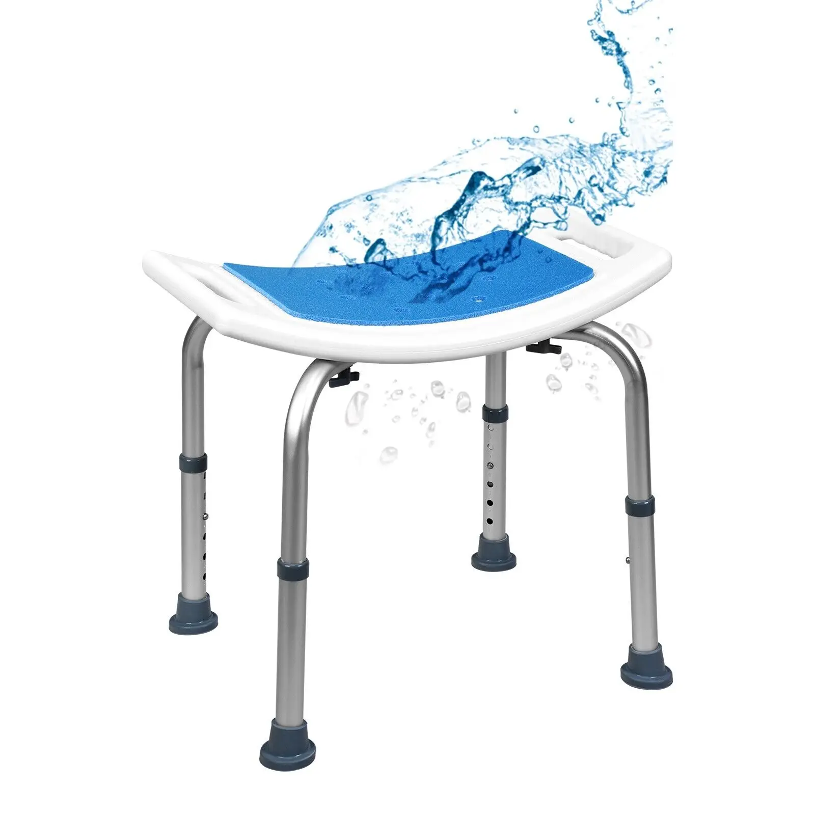 ERGOMASTER Bathroom Adjustable Lightweight Shower Bench Shower Stool with Padded Seat