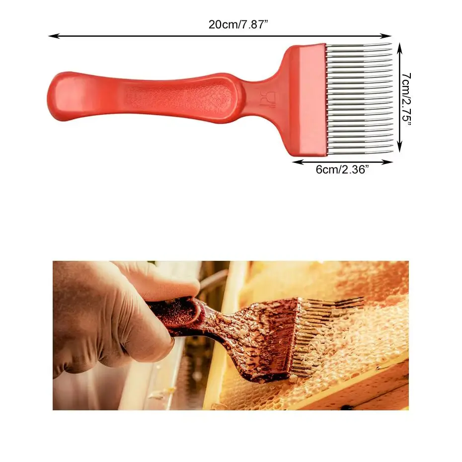 Easy-to-use Honey Frame Uncapper - Stainless Steel Honey Uncapping Fork with Flat Handle and Bent Needle for Beekeeping