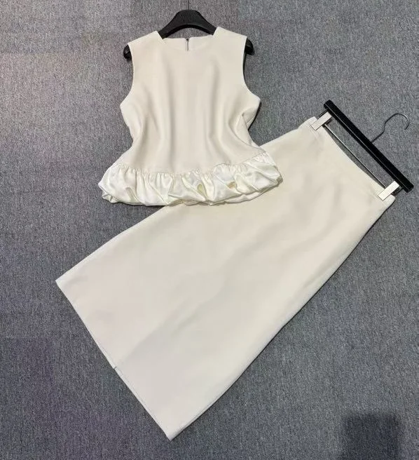 

Top Quality New Designer Fashion Clothes Set 2025 Autumn Winter Women Belt Deco Long Sleeve Tops Coat+Sexy Split Long Skirt Suit