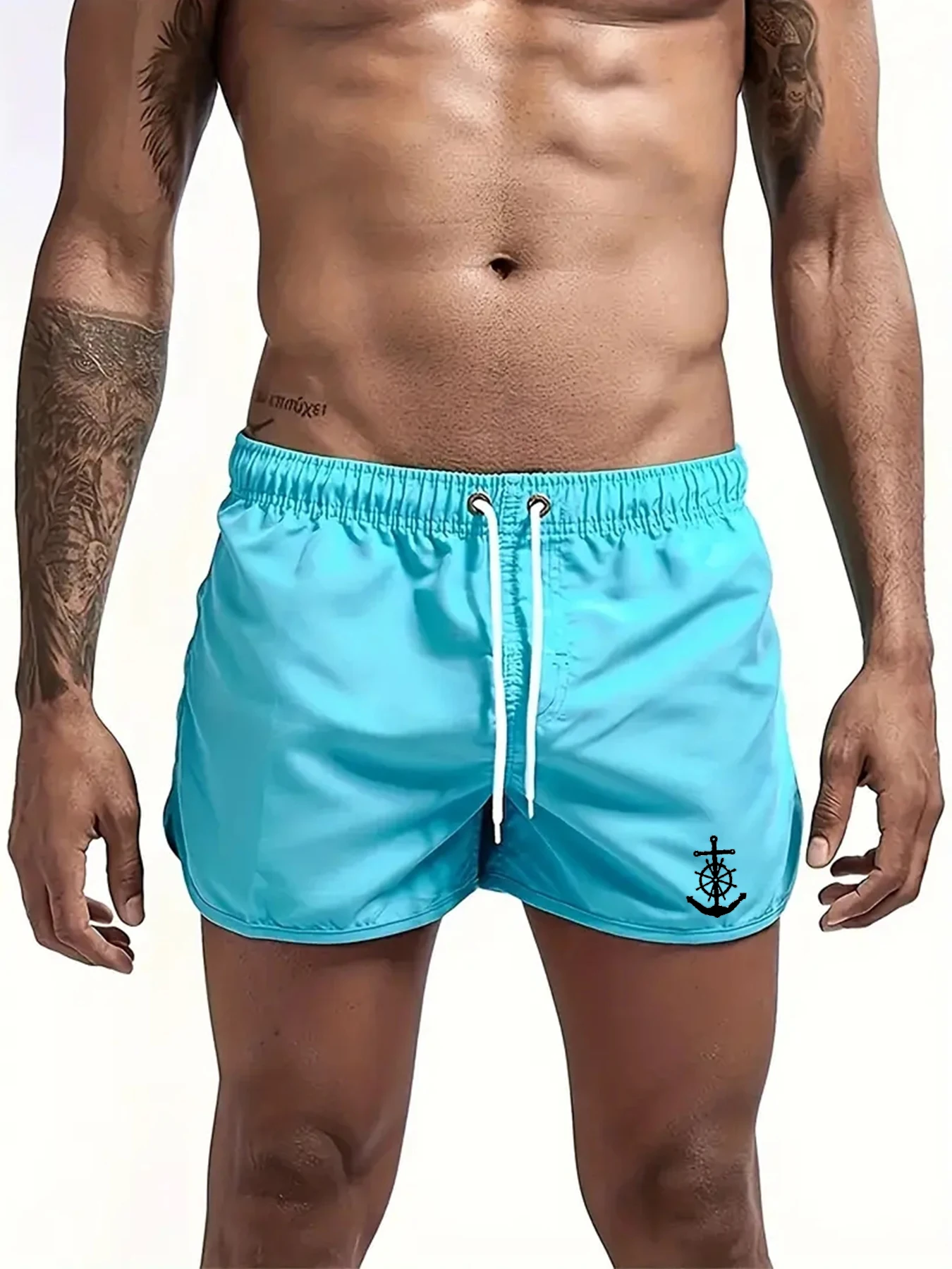 Sommer-Fitnesshose für Herren, bequem und atmungsaktiv, einfarbige Laufshorts, lässige Sport-Trainingsshorts