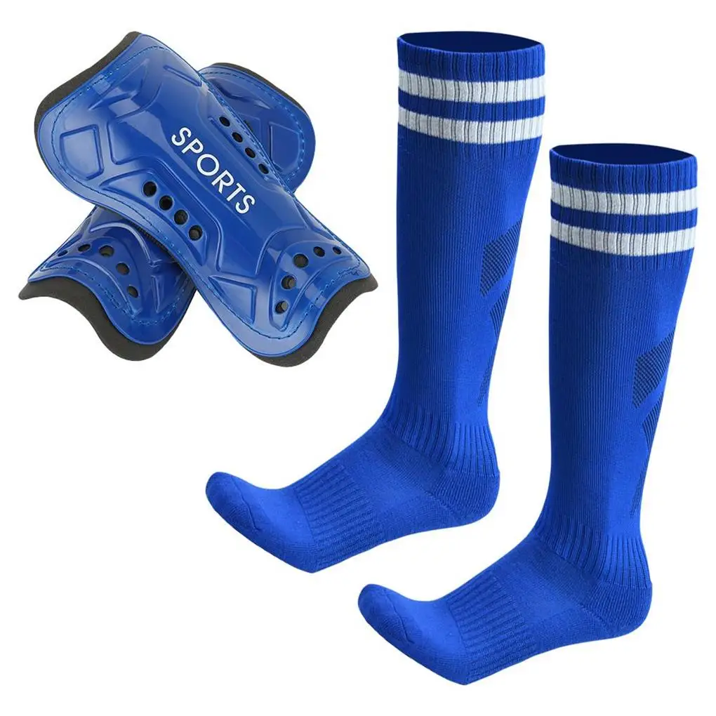 Blue Kids Soccer Shin Guards Comfortable And Durable Leg Protection Soccer Shin Guards For Kids