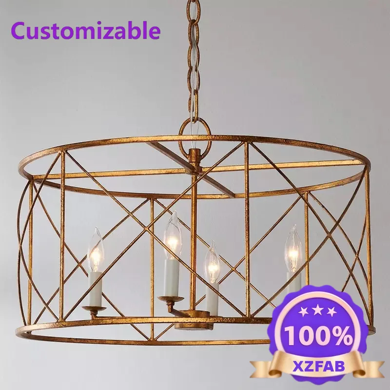 Factory Direct 2026 American retro wrought iron restaurant chandelier, bedroom light designer creative personalized living room