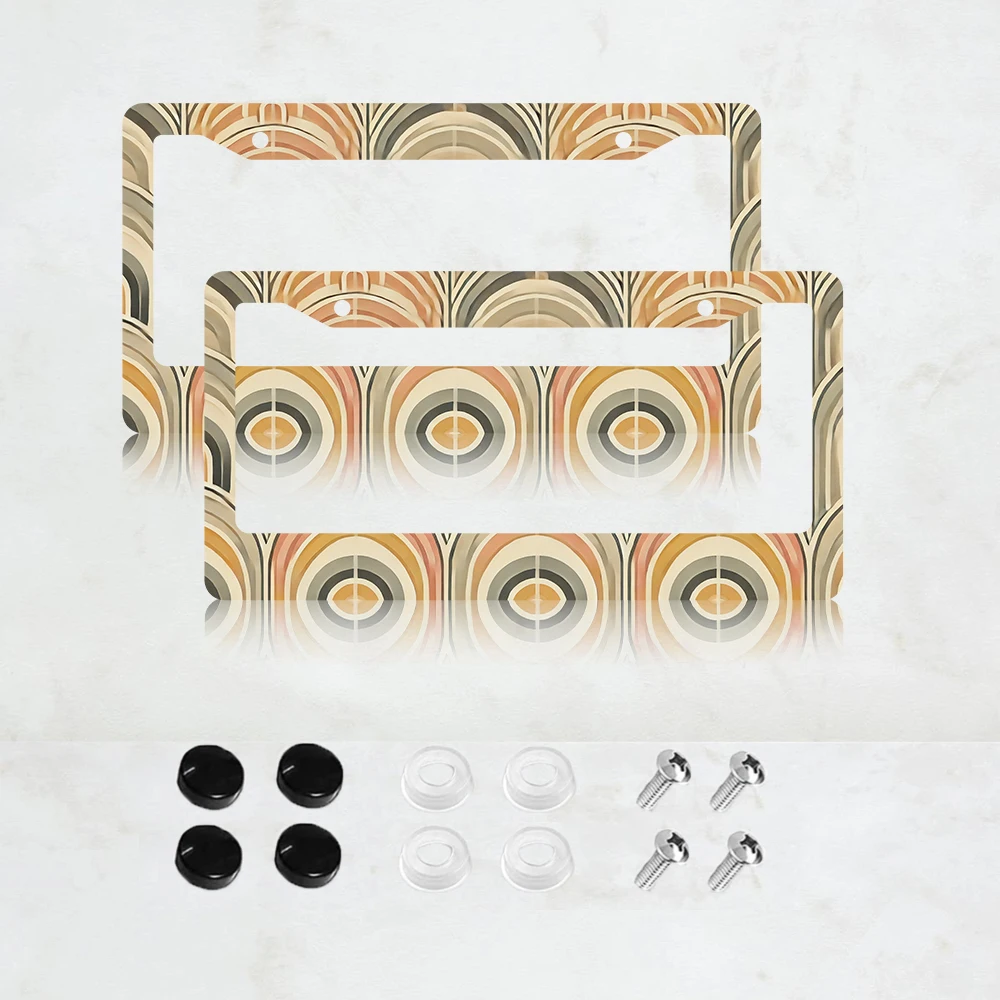 

2 шт. Ретро-рамки для номерных знаков с изображением заката, алюминиевые рамки для номерных знаков - 6 x 12 дюймов, стандартный размер США, декоративные автомобильные аксессуары