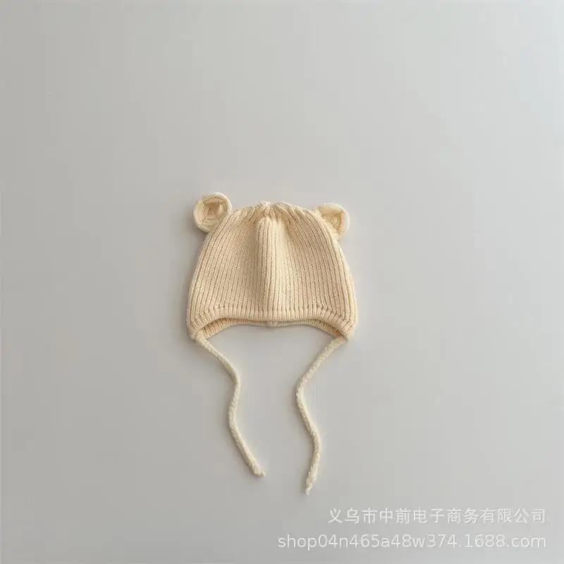 Детская вязаная шапка с милыми маленькими ушками, теплая защита ушей, осенне-зимняя детская шапка унисекс, универсальная шерстяная шапка