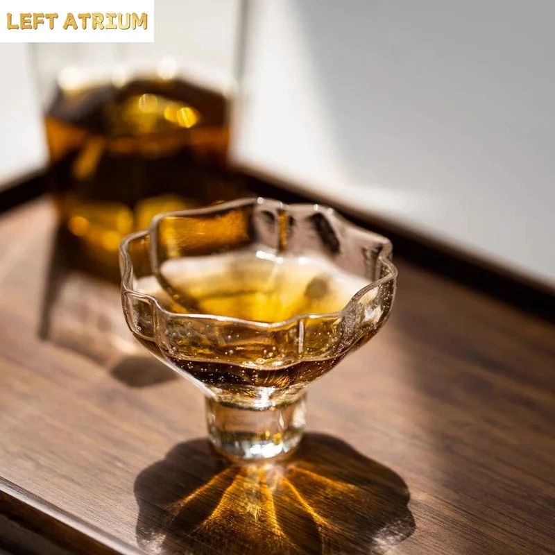 Kleines Fassungsvermögen 70ml Luftblasen-Lotus-Glas-Teetassen Exquisite Probiergläser Meister-Tasse Schnapsglas Teetassen Kung-Fu-Tee-Set