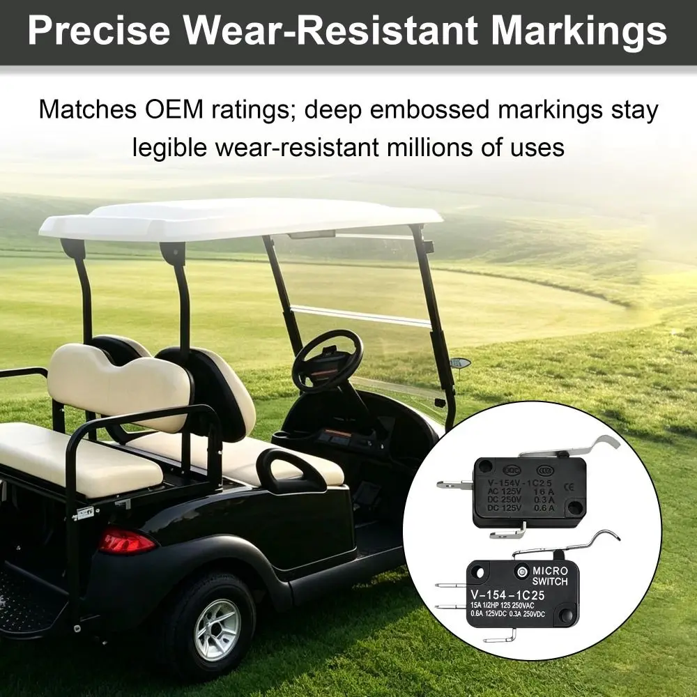 5pcs Silver Contact Micro Switch Set 2 & 3 Prong Universal Replacement Micro Switch Durable Club Car Switch Assembly