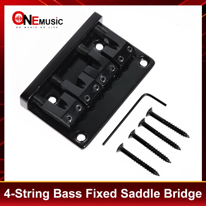 

L Shape Saddle 4 String Bass Bridge 79.5x51.5MM Body Through String Spacing 18MM Bass Fixed Bridge Black/Gold/Silver