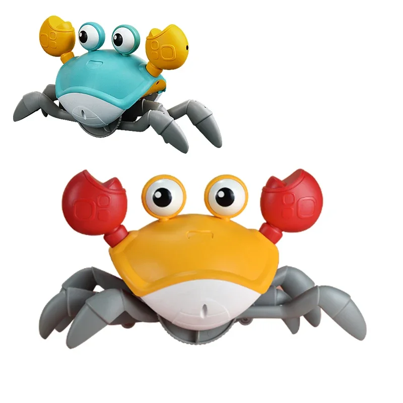 Dancing Crab Toy for Babies Crawling Interactive Escape Crabs Walking  with Music Automatically Avoid Obstacles Toys