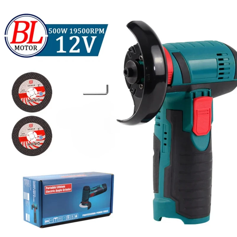 12V Mini  Angle Grinder with Rechargeable Lithium Battery Cordless Polishing Machine Diamond Cutting with Accessories