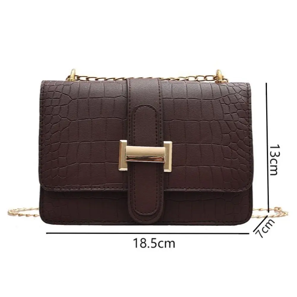 New Fashion Stone Leather Chain Shoulder Bags Women Crossbody Bags 2024 Vintage Ladies Shoulder Messenger Bag Female Purses